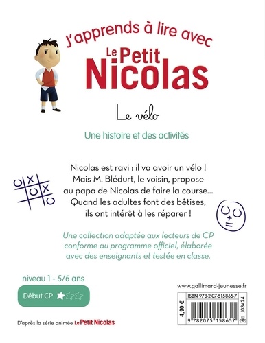 J'apprends à lire avec Le Petit Nicolas  Le vélo. Niveau 1