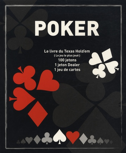  Market'in - Poker - Le livre du Texas Hold'em, 100 jetons, 1 jeton Dealer, 1 jeu de cartes.