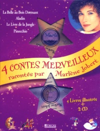 Marlène Jobert - 4 Contes Merveilleux Coffret 4 Volumes Avec 2 Cd : La Belle Au Bois Dormant. Aladin. Le Livre De La Jungle. Pinocchio.