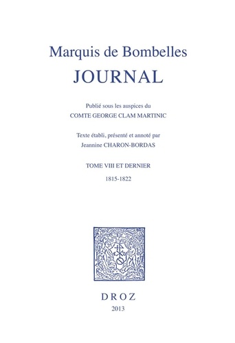 Journal. Tome 8 et dernier, 1815-1822