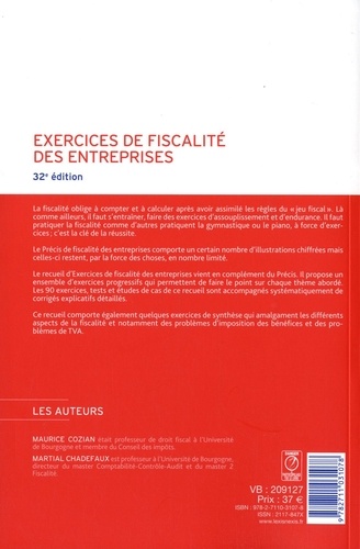 Exercices de fiscalité des entreprises  Edition 2019-2020