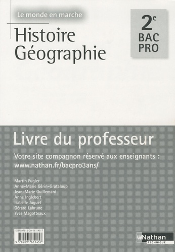 Martin Fugler - Histoire-Géographie 2e Bac pro - Livre du professeur.