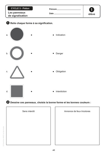 Apprendre le code de la route cycle 3