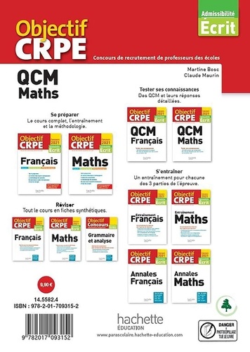 QCM Maths. Admissibilité Ecrit  Edition 2021