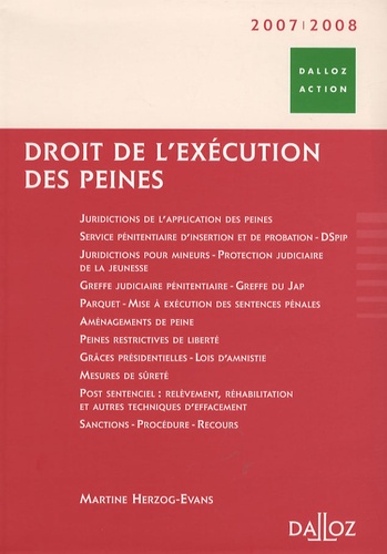 Martine Herzog-Evans - Droit de l'exécution des peines - Edition 2007-2008.