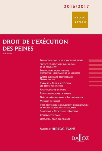 Martine Herzog-Evans - Droit de l'exécution des peines.