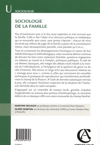 Sociologie de la famille 9e édition revue et augmentée