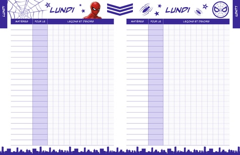 Agenda de texte Spiderman Marvel  Edition 2021-2022
