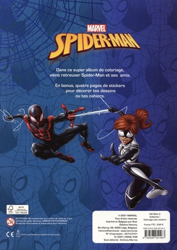 Coloriage Marvel Spider-Man. Avec plus de 100 stickers
