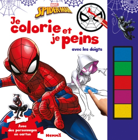  Marvel - Je colorie et je peins avec les doigts Spider-Man - Avec des personnages en carton.