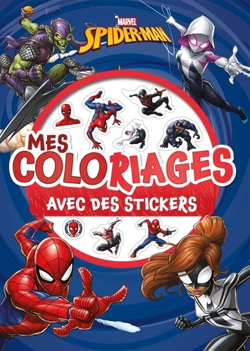 Mes coloriages avec des stickers Spider-Man