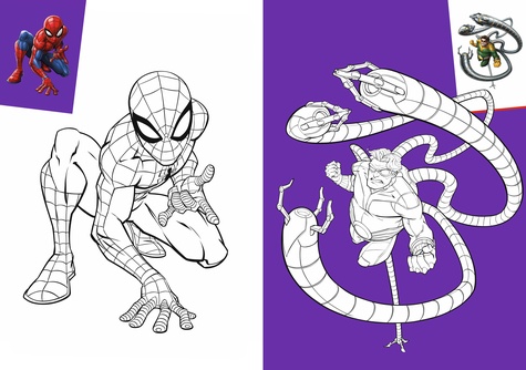 Mes coloriages avec stickers Spider-Man
