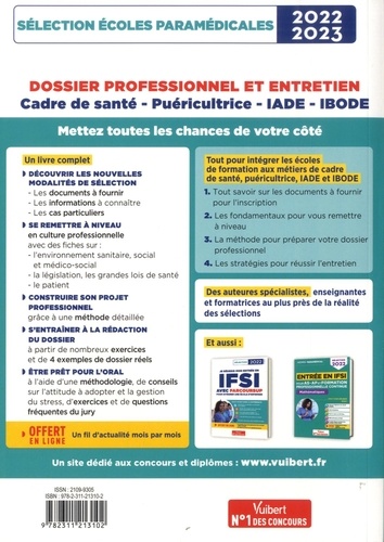 Dossier professionnel et entretien. Cadre de santé, Puéricultrice, IADE et IBODE  Edition 2022-2023
