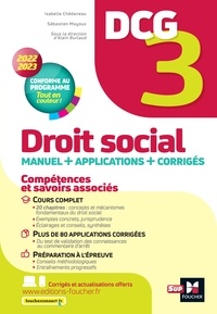 Maryse Ravat et Isabelle Chédaneau - DCG 3 - Droit social - Manuel et applications - Millésime 2022-2023.
