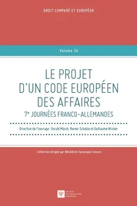 Le projet d'un code européen des affaires