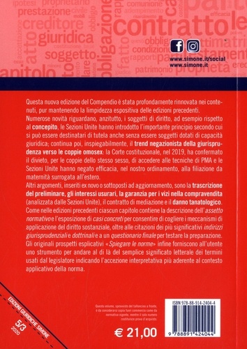 Compendio di istituzioni di diritto privato (diritto civile)  Edition 2020