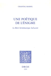 Une poétique de l'énigme