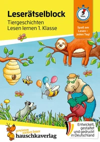 Lese-Rätselblock – Tiergeschichten! Lesen lernen 1. Klasse