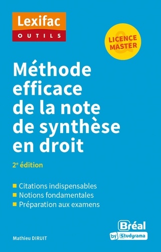 Méthode efficace de la note de synthèse en droit 2e édition