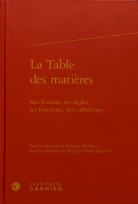 La table des matières