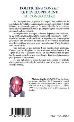 POLITICIENS CONTRE LE DÉVELOPPEMENT AU CONGO-ZAÏRE