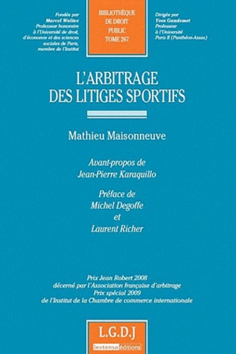 Mathieu Maisonneuve - Arbitrage des litiges sportifs.