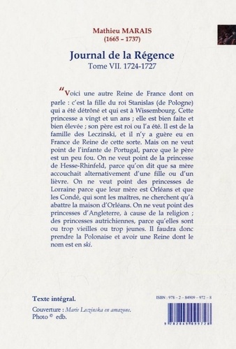 Journal de la Régence. Tome 7, (1724-1727)