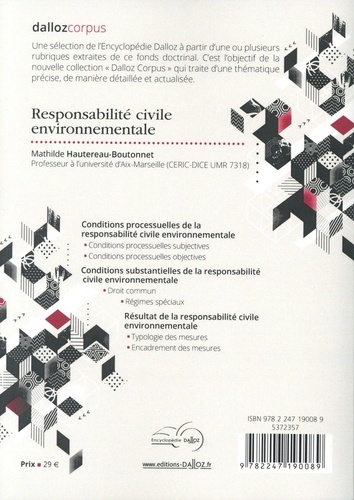 Responsabilité civile environnementale  Edition 2020
