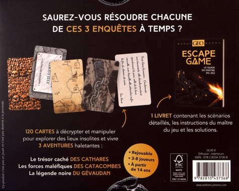 Escape game. Sites et châteaux mystérieux ; 3 enquêtes de 45 minutes
