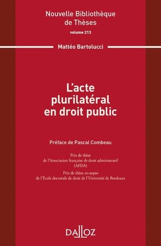 Mattéo Bartolucci - L'acte plurilatéral en droit public.