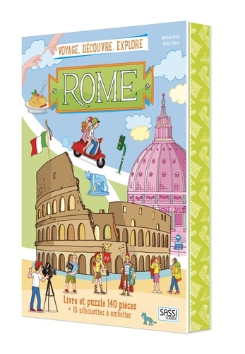 Matteo Gaule et Nadia Fabris - Voyage, découvre, explore Rome - Avec puzzle de 140 pièces et 10 silhouettes à emboiter.