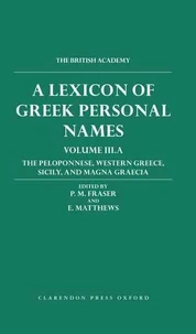 A lexicon of Greek Personal Names, tome IIIA