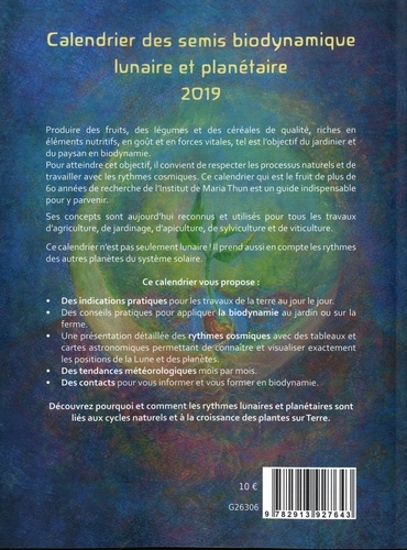 Calendrier des semis. Biodynamique  Edition 2019