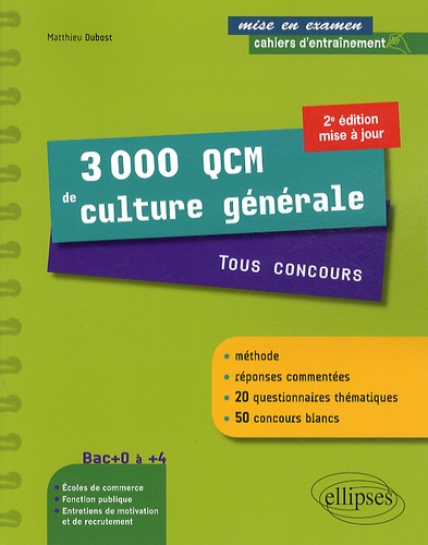 3 000 QCM de culture générale. Tous concours 2e édition
