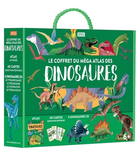 Le coffret du méga atlas des dinosaures. Avec 40 cartes, et 4 dinosaures 3D