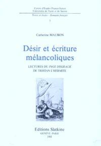 Désir et écriture malancoliques