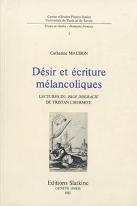 Désir et écriture mélancolique