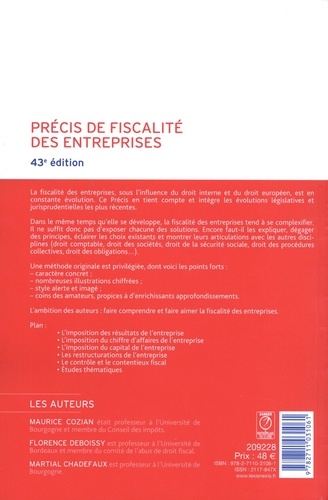 Précis de fiscalité des entreprises  Edition 2019-2020