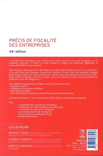 Précis de fiscalité des entreprises  Edition 2020-2021