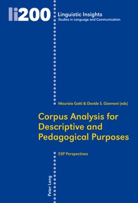Maurizio Gotti et Davide simone Giannoni - Corpus Analysis for Descriptive and Pedagogical Purposes - ESP Perspectives.
