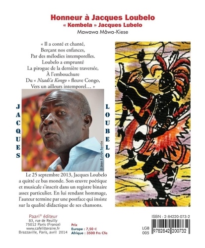 Honneur à Jacques Loubelo. "Kembela Jacques Lubelo". 2nd édition