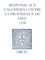 Recueil des opuscules 1566. Response aux calomnies contre la providence de Dieu (1558)