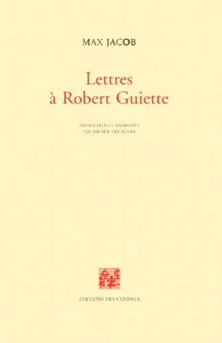 Max Jacob - Lettres à Robert Guiette.