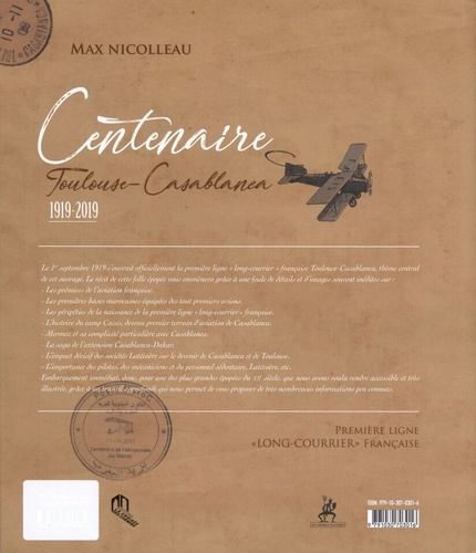 Centenaire Toulouse-Casablanca 1919-2019. Première ligne "long-courrier" française