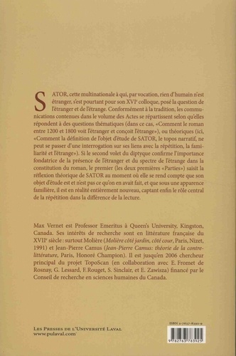 Etrange topos étranger. Actes du XVIe Colloque de la SATOR - Kingston, 3-5 octobre 2002