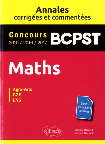 Maths BCPST. Agro-véto, G2E, ENS  Edition 2016-2017