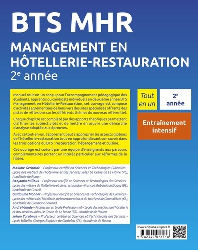 Management en Hôtellerie-Restauration BTS 2e année