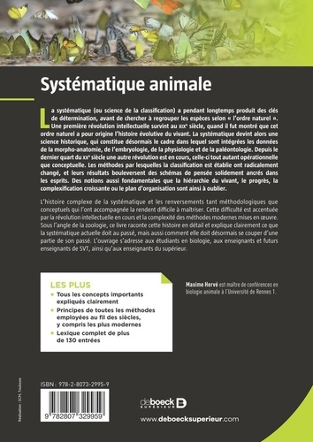 Systématique animale. D'Aristote aux phylogénies moléculaires : histoire, concepts et méthodes de la classification