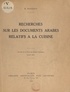 Maxime Rodinson - Recherches sur les documents arabes relatifs à la cuisine.