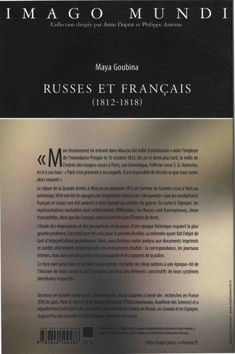 Russes et Français (1812-1818). Une histoire des perceptions mutuelles